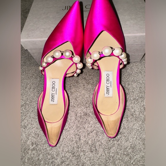 Beautiful Jimmy Choo Aurelia fushia pink heels. Looks almost new - Picture 2 of 7